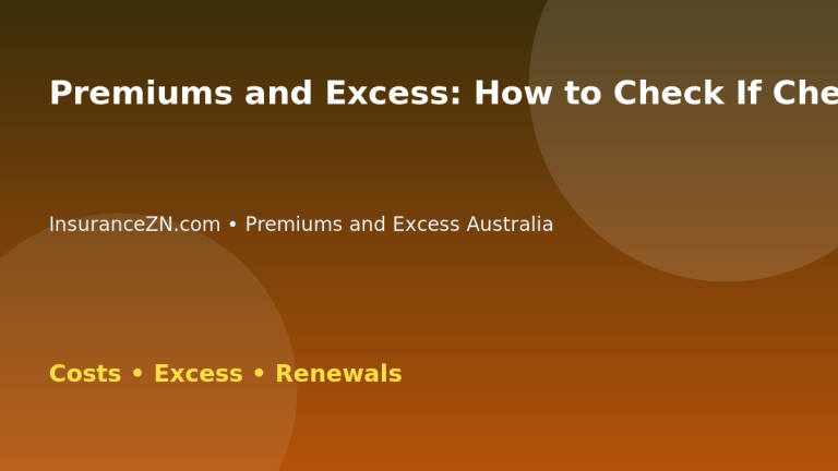 Premiums and Excess: How to Check If Cheaper Insurance Is Worth It - Australian insurance guide