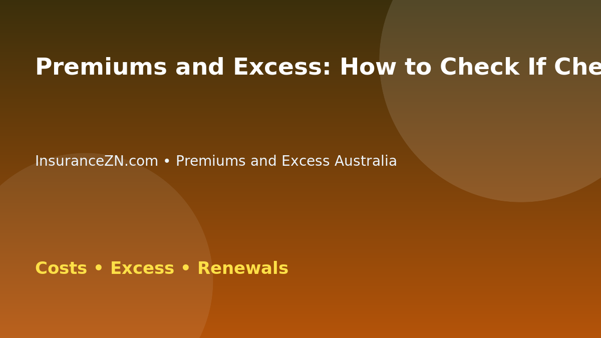 Premiums and Excess: How to Check If Cheaper Insurance Is Worth It - Australian insurance guide