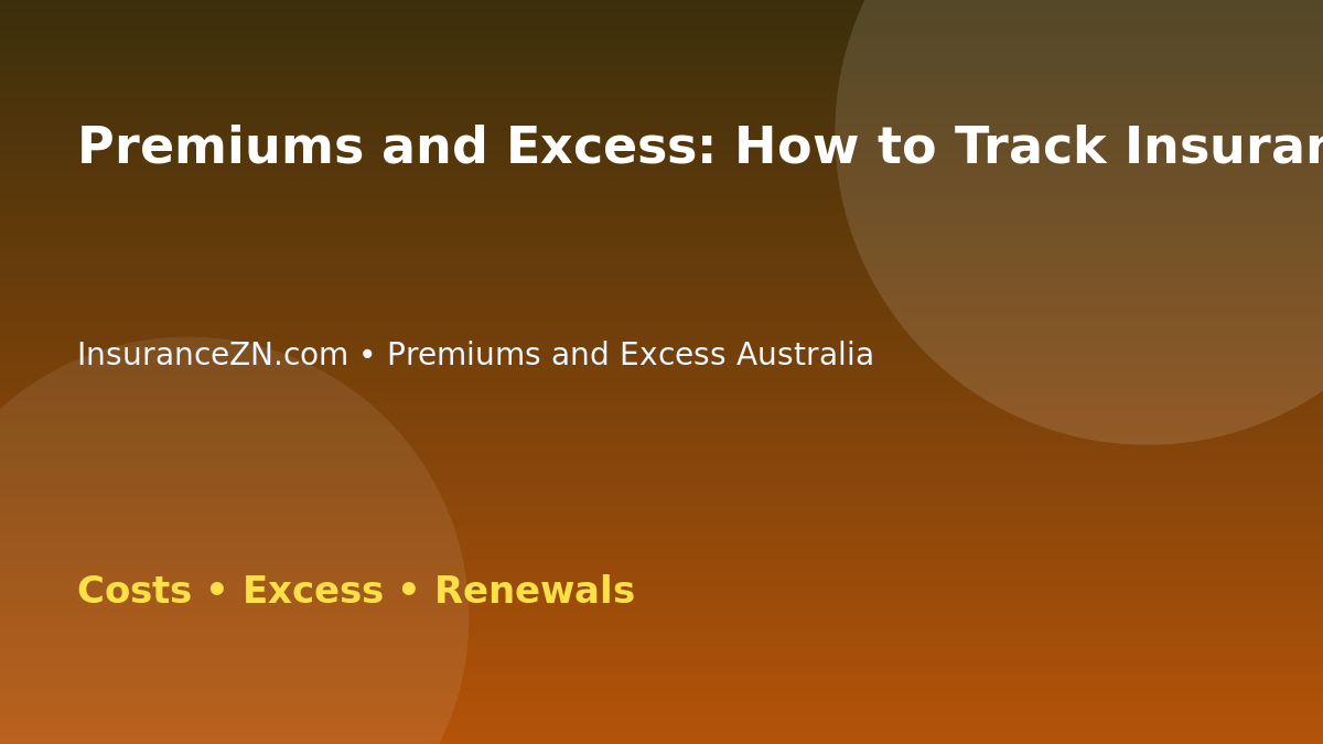 Premiums and Excess: How to Track Insurance Costs Year to Year - Australian insurance guide