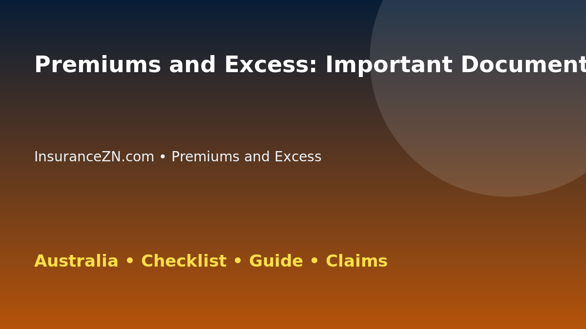 Premiums and Excess: Important Documents Checklist for Australian Readers 2026 - InsuranceZN guide