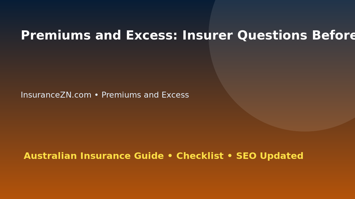 Premiums and Excess: Insurer Questions Before You Buy for Australian Readers 2026 featured image