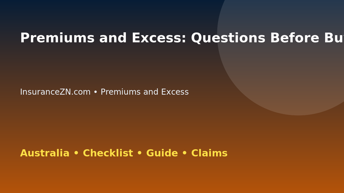 Premiums and Excess: Questions Before Buying for Australian Readers 2026 - InsuranceZN guide