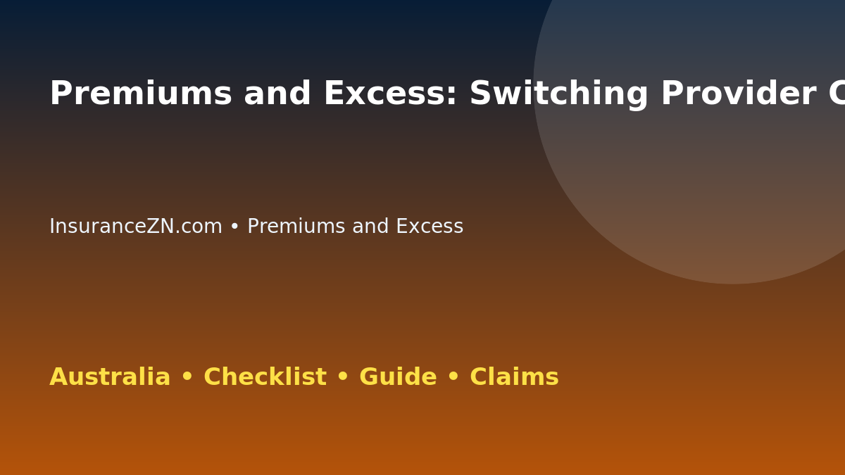 Premiums and Excess: Switching Provider Checklist for Australian Readers 2026 - InsuranceZN guide