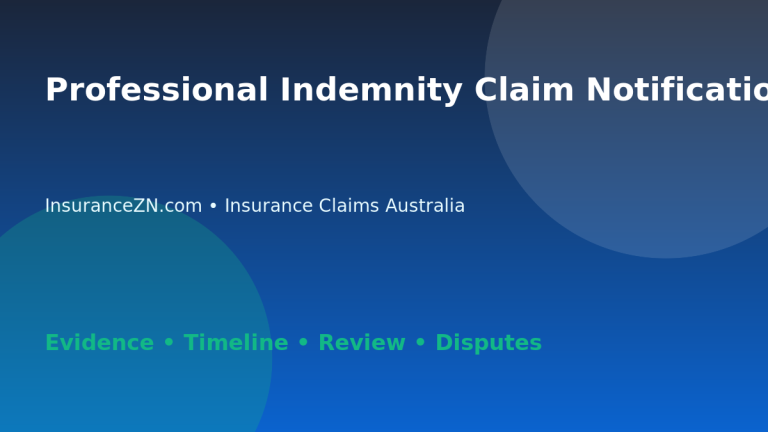 Professional Indemnity Claim Notification Checklist - Australian insurance claims guide