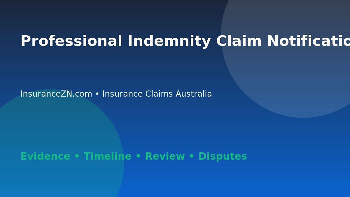Professional Indemnity Claim Notification Checklist - Australian insurance claims guide