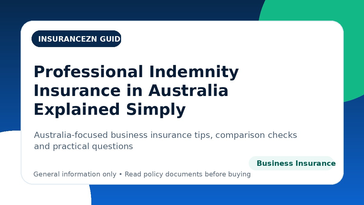 Professional Indemnity Insurance in Australia Explained Simply - Australian business insurance guide