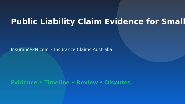 Public Liability Claim Evidence for Small Businesses - Australian insurance claims guide