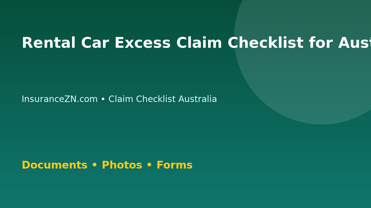 Rental Car Excess Claim Checklist for Australian Policyholders - Australian insurance claim guide