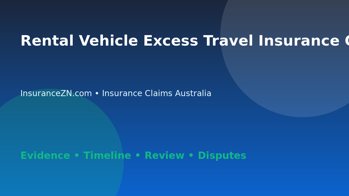 Rental Vehicle Excess Travel Insurance Claims Explained - Australian insurance claims guide