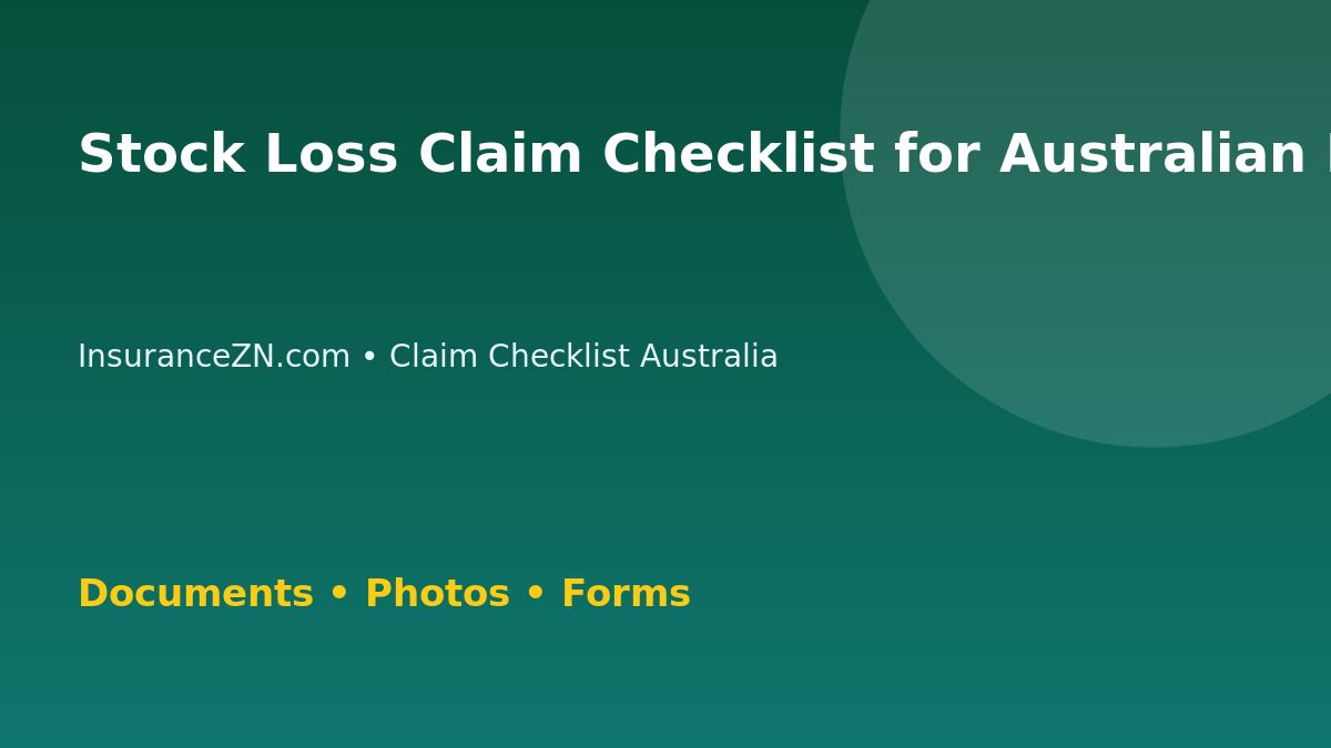 Stock Loss Claim Checklist for Australian Policyholders - Australian insurance claim guide