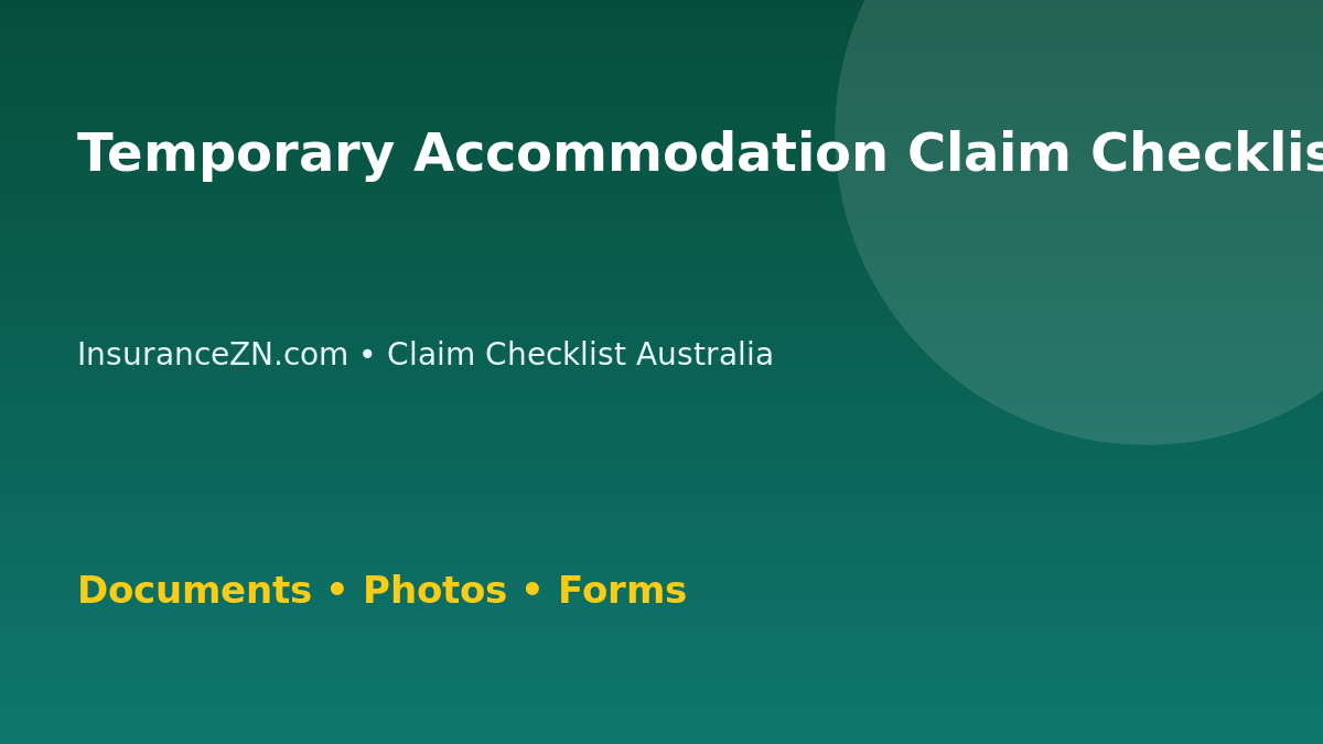 Temporary Accommodation Claim Checklist for Australian Policyholders - Australian insurance claim guide