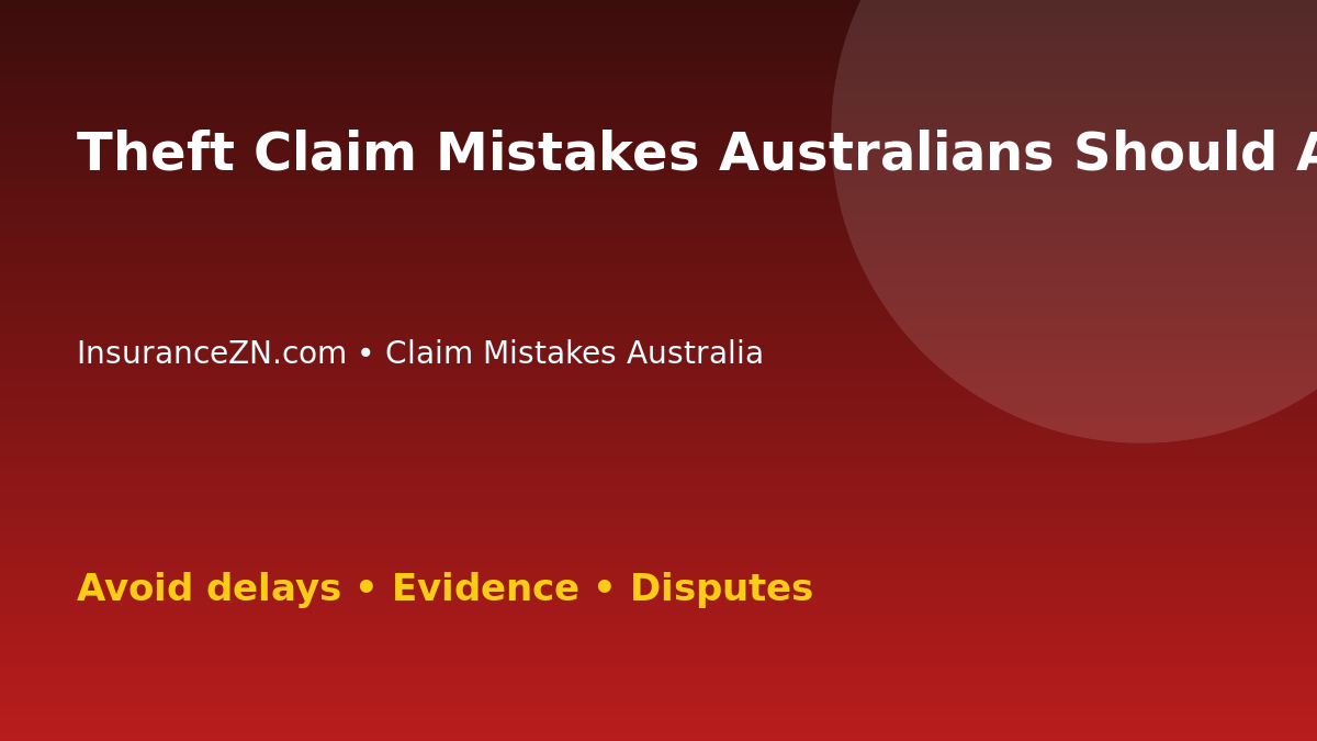 Theft Claim Mistakes Australians Should Avoid - Australian insurance claim guide