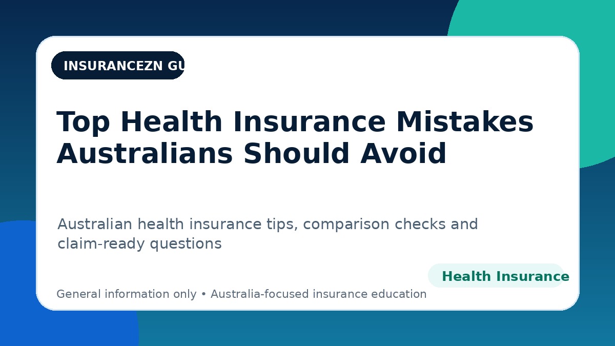 Top Health Insurance Mistakes Australians Should Avoid - Australian health insurance guide