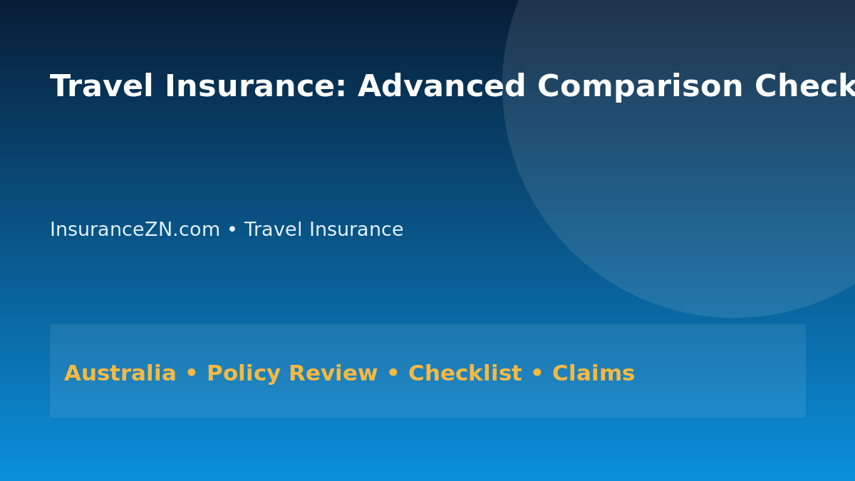 Travel Insurance: Advanced Comparison Checklist for Australians 2026 - InsuranceZN Australian insurance guide
