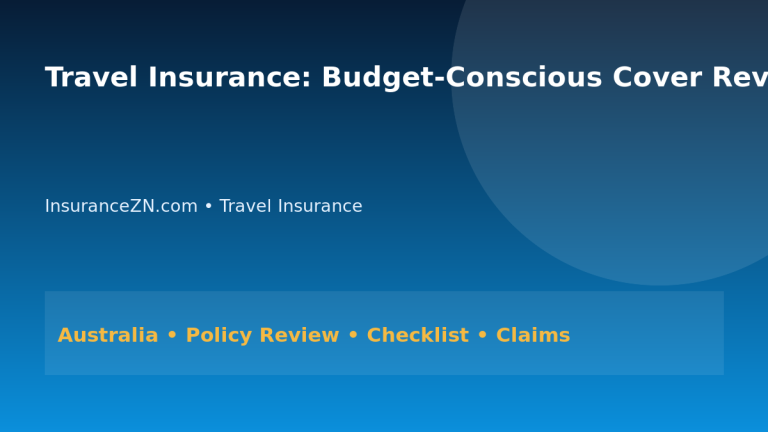 Travel Insurance: Budget-Conscious Cover Review for Australians 2026 - InsuranceZN Australian insurance guide
