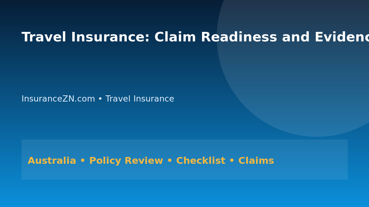 Travel Insurance: Claim Readiness and Evidence Strategy for Australians 2026 - InsuranceZN Australian insurance guide