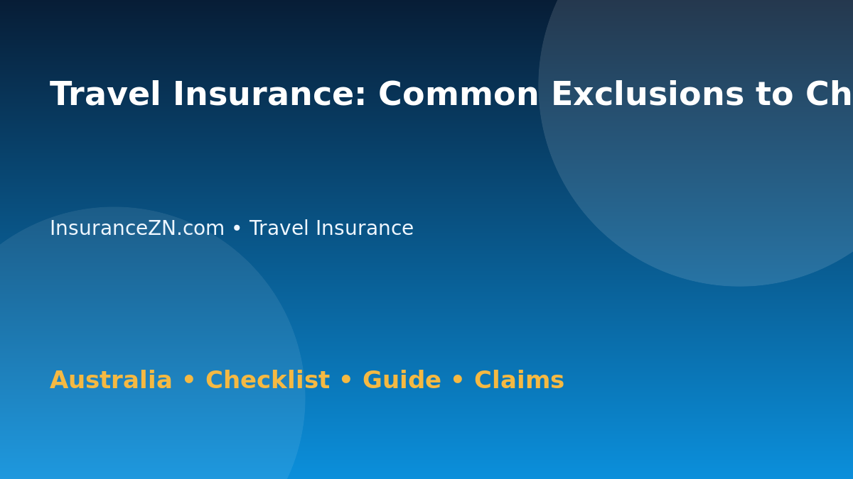 Travel Insurance: Common Exclusions to Check for Australian Readers 2026 - InsuranceZN Australian insurance guide