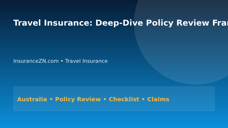 Travel Insurance: Deep-Dive Policy Review Framework for Australians 2026 - InsuranceZN Australian insurance guide