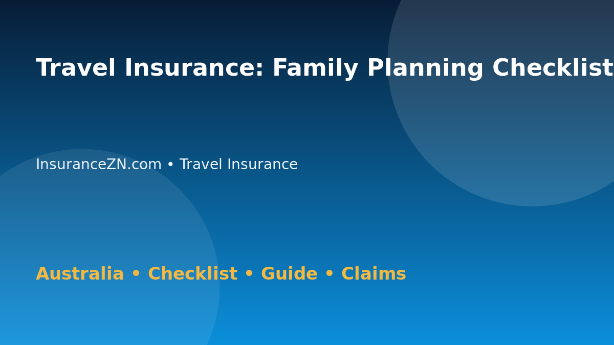 Travel Insurance: Family Planning Checklist for Australian Readers 2026 - InsuranceZN Australian insurance guide