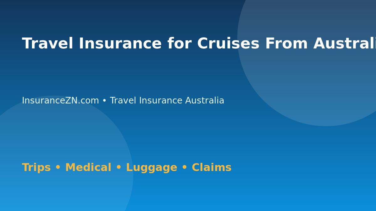 Travel Insurance for Cruises From Australia - Australian insurance guide