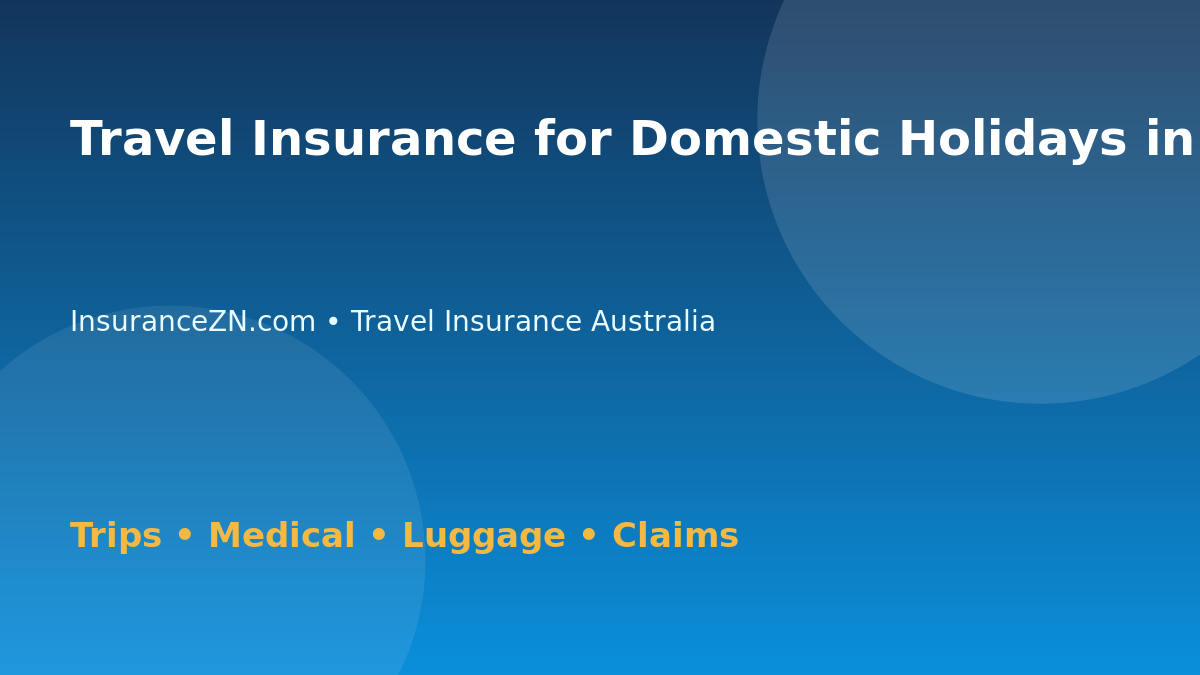 Travel Insurance for Domestic Holidays in Australia - Australian insurance guide