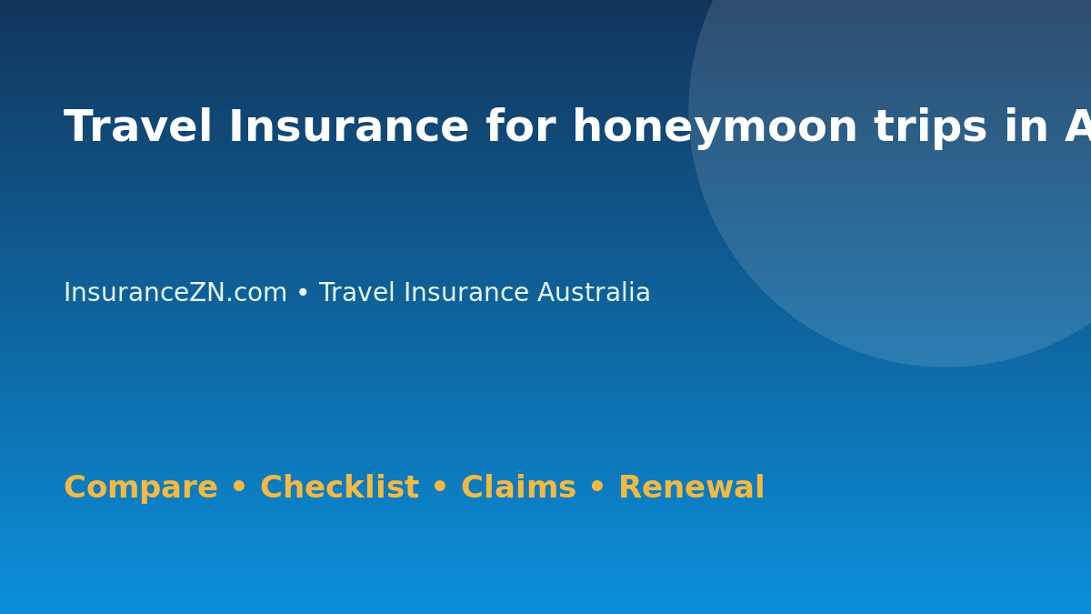 Travel Insurance for honeymoon trips in Australia - Australian insurance guide