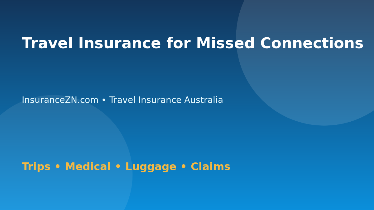 Travel Insurance for Missed Connections - Australian insurance guide