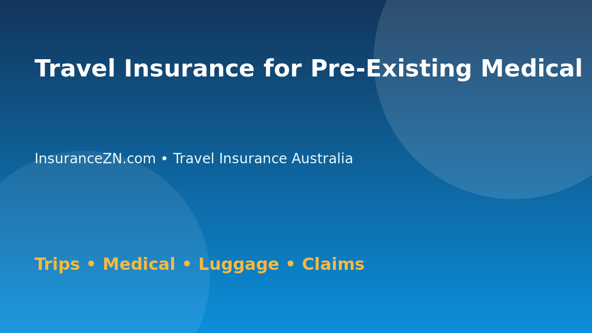 Travel Insurance for Pre-Existing Medical Conditions - Australian insurance guide