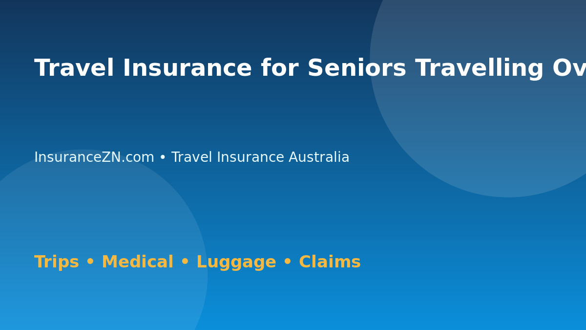 Travel Insurance for Seniors Travelling Overseas - Australian insurance guide