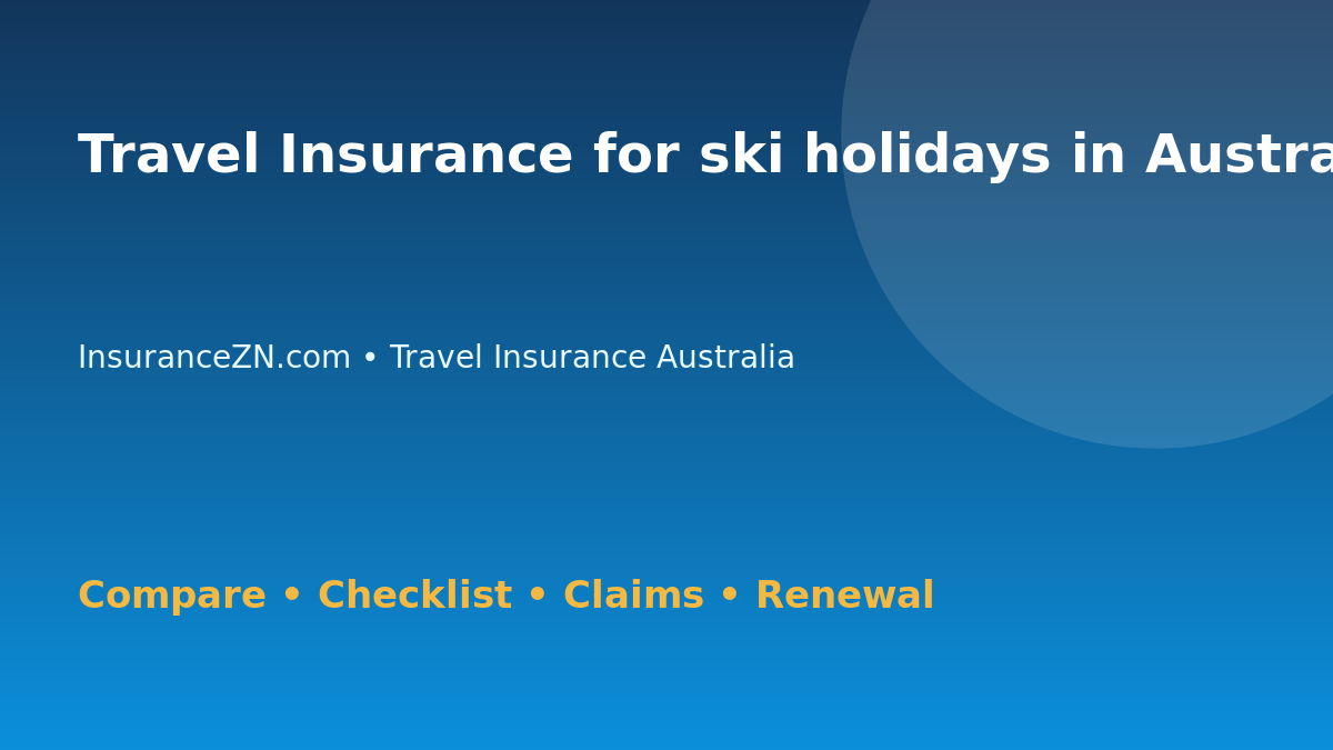 Travel Insurance for ski holidays in Australia - Australian insurance guide