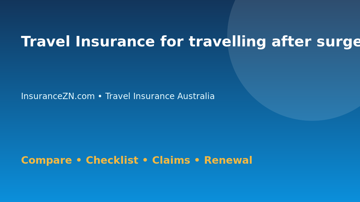 Travel Insurance for travelling after surgery in Australia - Australian insurance guide
