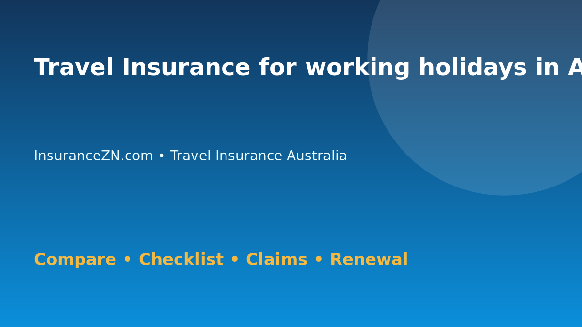 Travel Insurance for working holidays in Australia - Australian insurance guide