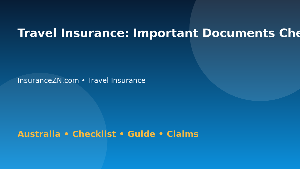 Travel Insurance: Important Documents Checklist for Australian Readers 2026 - InsuranceZN Australian insurance guide