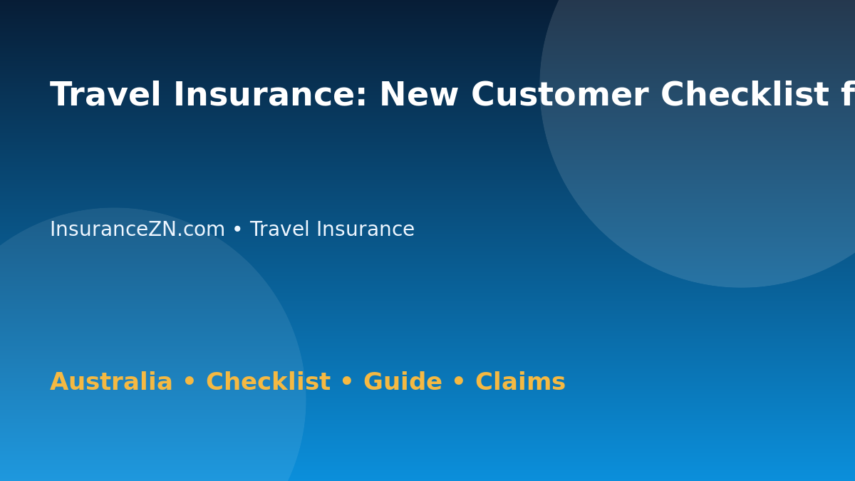 Travel Insurance: New Customer Checklist for Australian Readers 2026 - InsuranceZN Australian insurance guide