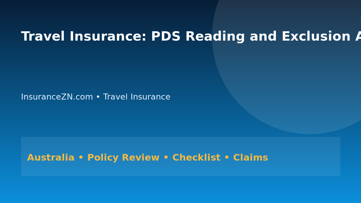 Travel Insurance: PDS Reading and Exclusion Analysis for Australians 2026 - InsuranceZN Australian insurance guide