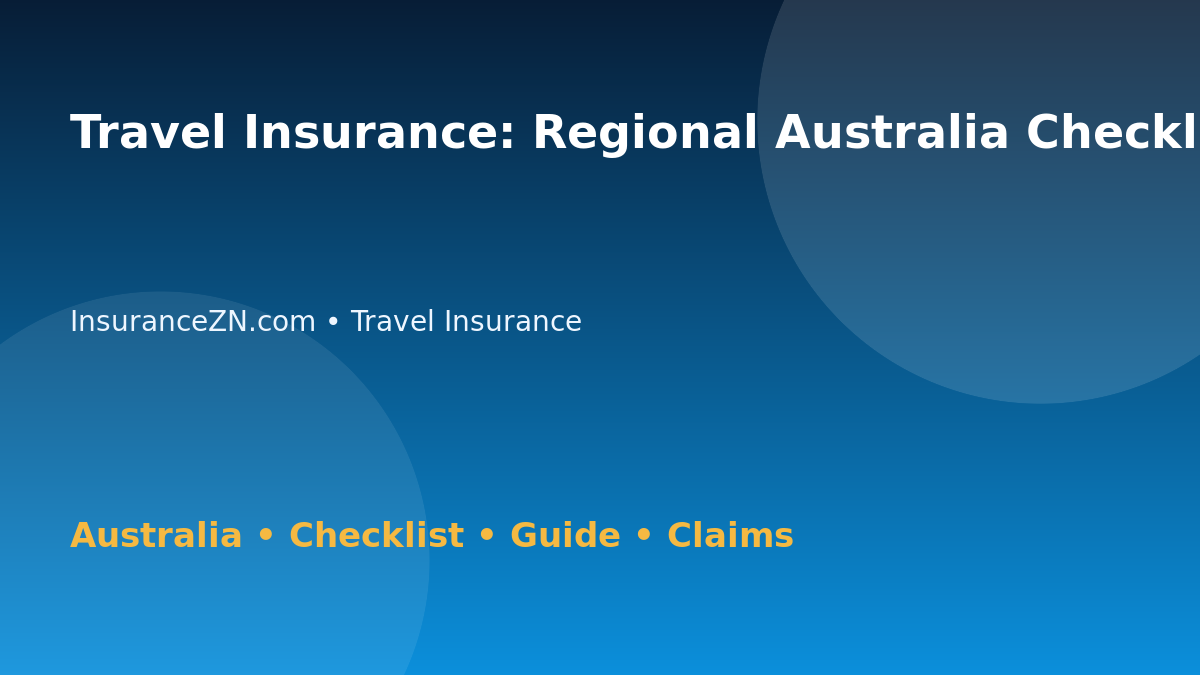 Travel Insurance: Regional Australia Checklist for Australian Readers 2026 - InsuranceZN Australian insurance guide