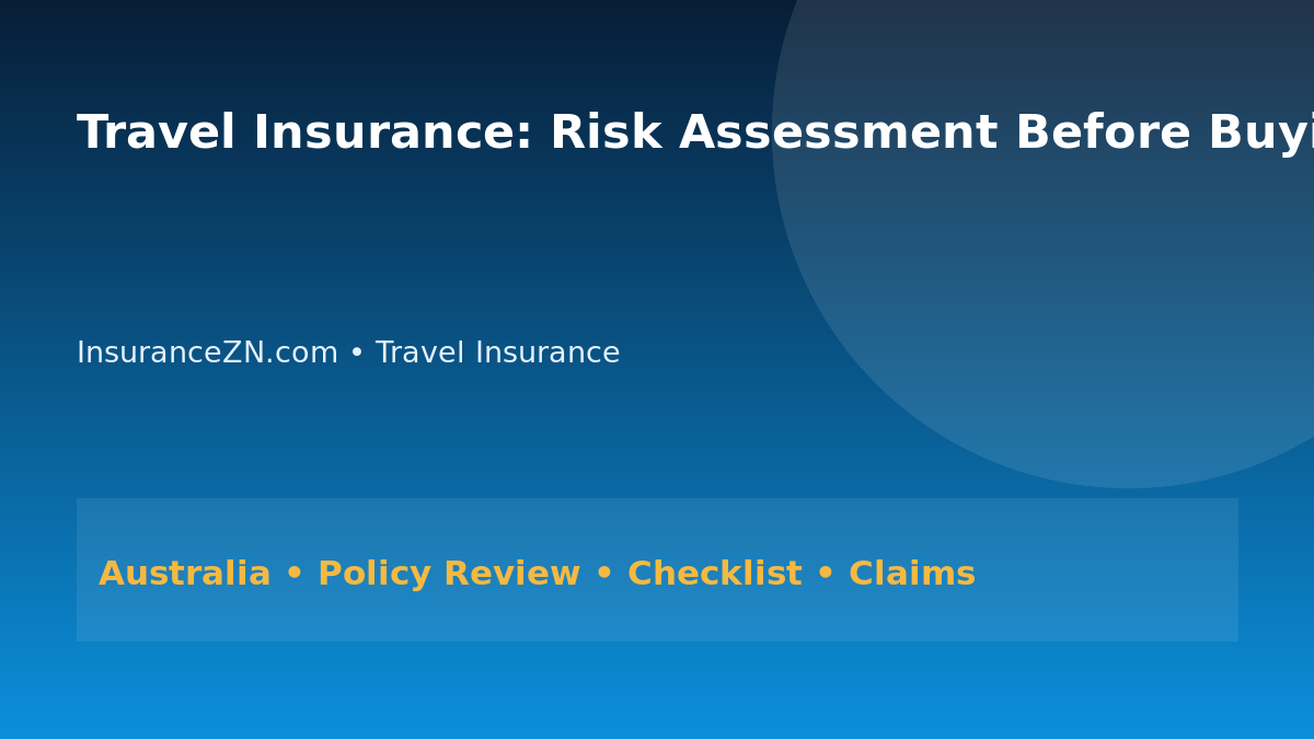 Travel Insurance: Risk Assessment Before Buying Cover for Australians 2026 - InsuranceZN Australian insurance guide