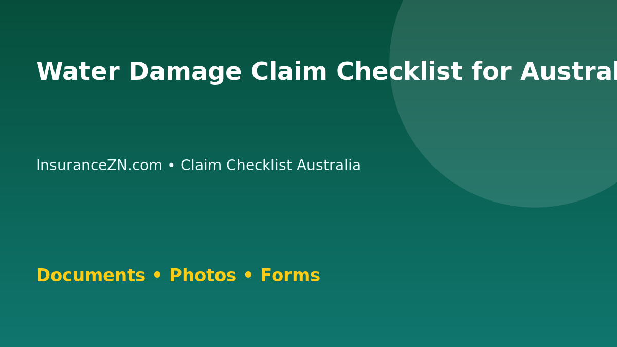 Water Damage Claim Checklist for Australian Policyholders - Australian insurance claim guide