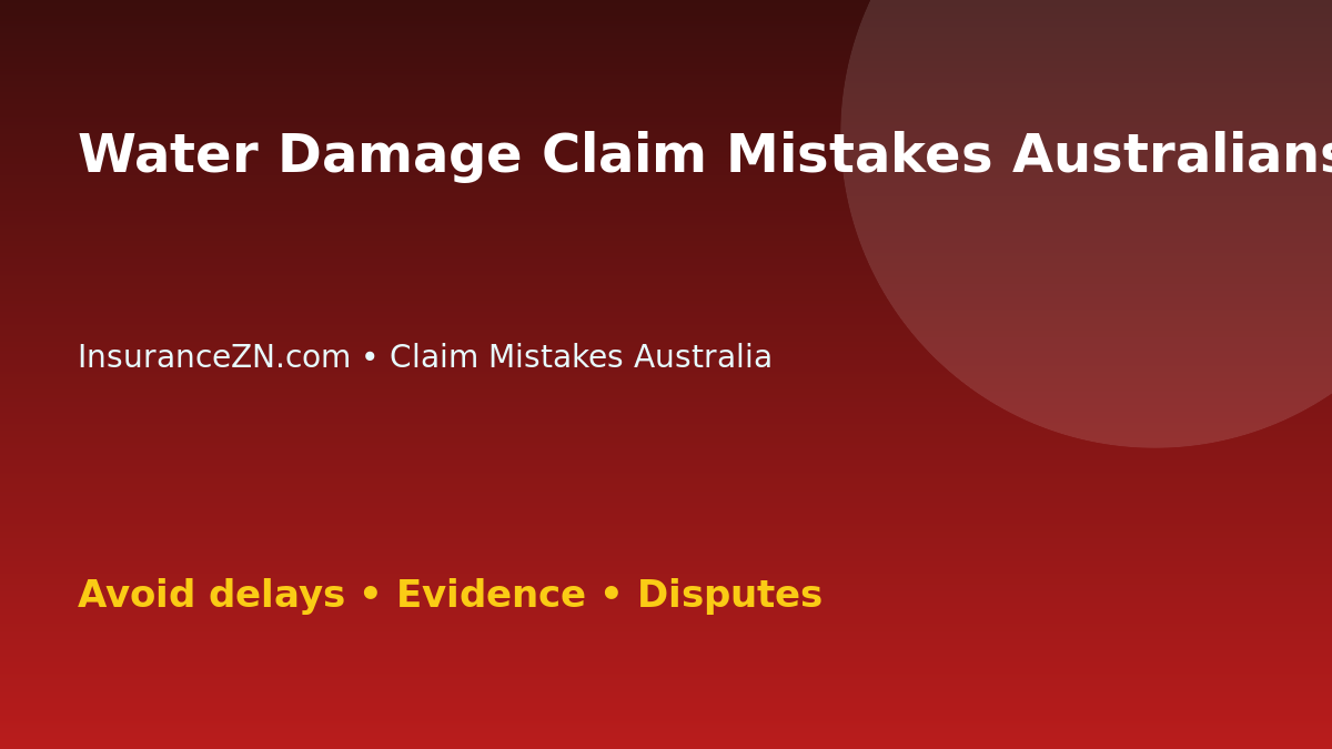 Water Damage Claim Mistakes Australians Should Avoid - Australian insurance claim guide