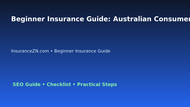 Beginner Insurance Guide: Australian Consumer Action Checklist for Australian Readers 2026 featured image