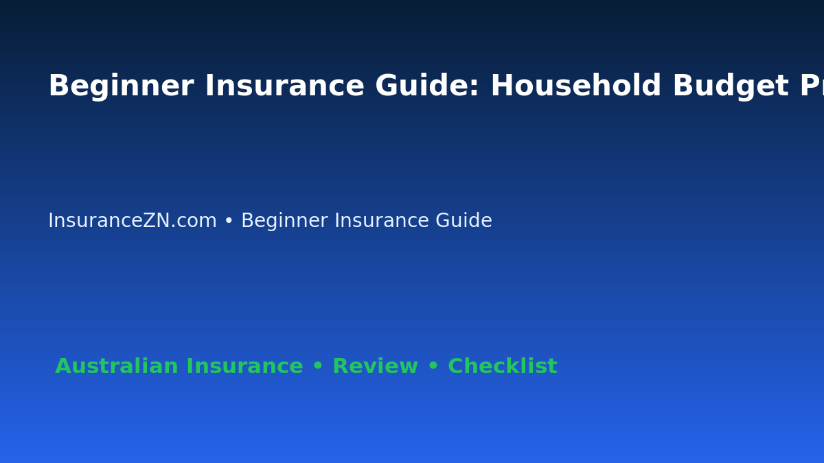 Beginner Insurance Guide: Household Budget Protection Checklist for Australian Readers 2026 featured image