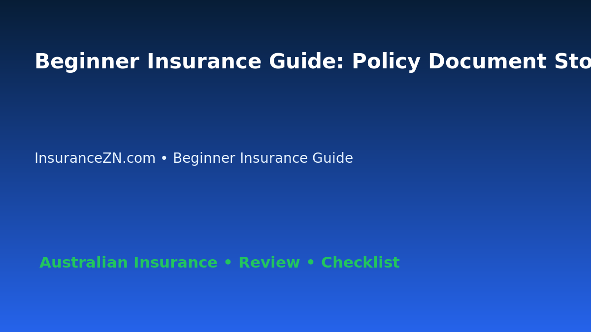 Beginner Insurance Guide: Policy Document Storage System for Australian Readers 2026 featured image