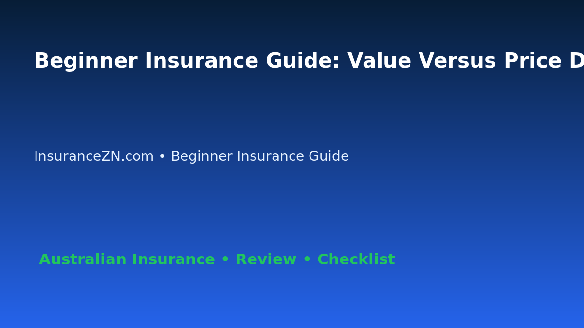 Beginner Insurance Guide: Value Versus Price Decision Framework for Australian Readers 2026 featured image