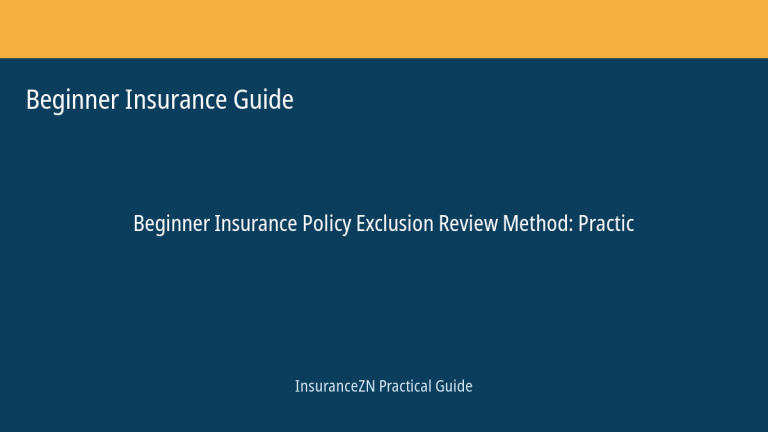 Beginner Insurance Guide guide featured image: Policy Exclusion Review Method