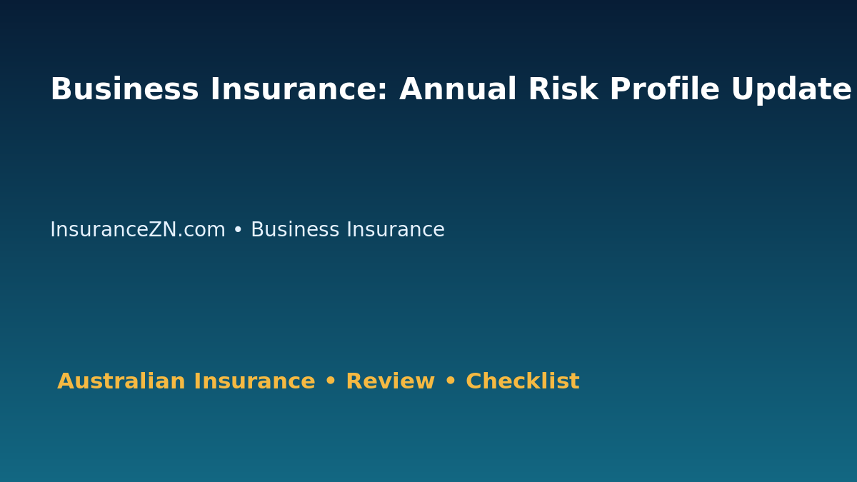 Business Insurance: Annual Risk Profile Update for Australian Readers 2026 featured image
