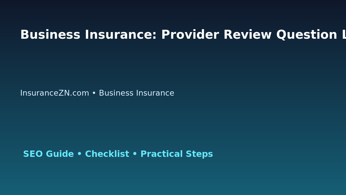 Business Insurance: Provider Review Question List for Australian Readers 2026 featured image