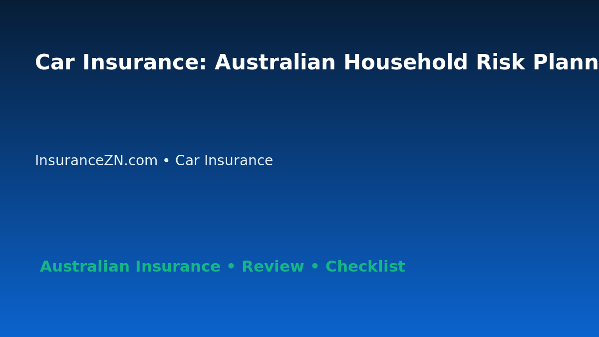 Car Insurance: Australian Household Risk Planner for Australian Readers 2026 featured image