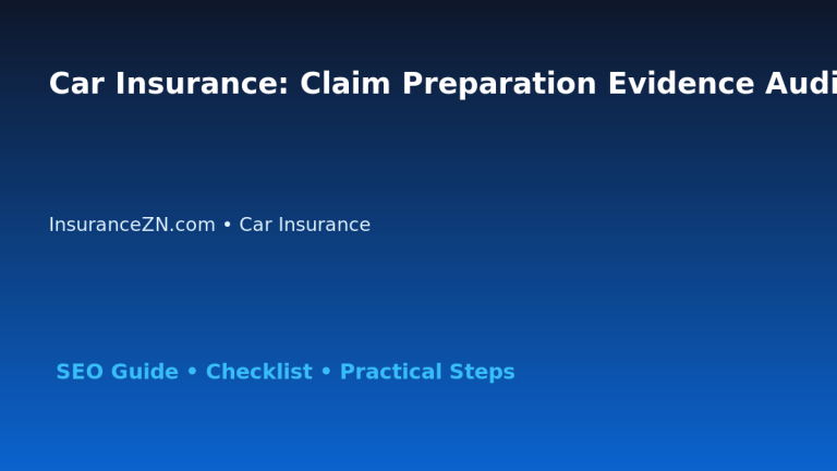 Car Insurance: Claim Preparation Evidence Audit for Australian Readers 2026 featured image