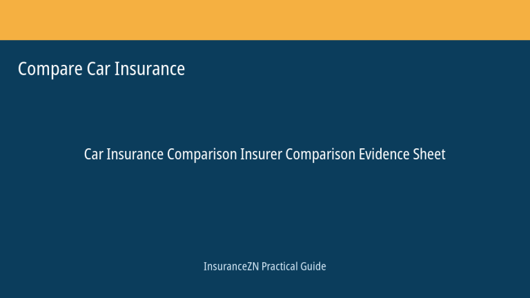 Compare Car Insurance guide featured image: Insurer Comparison Evidence Sheet