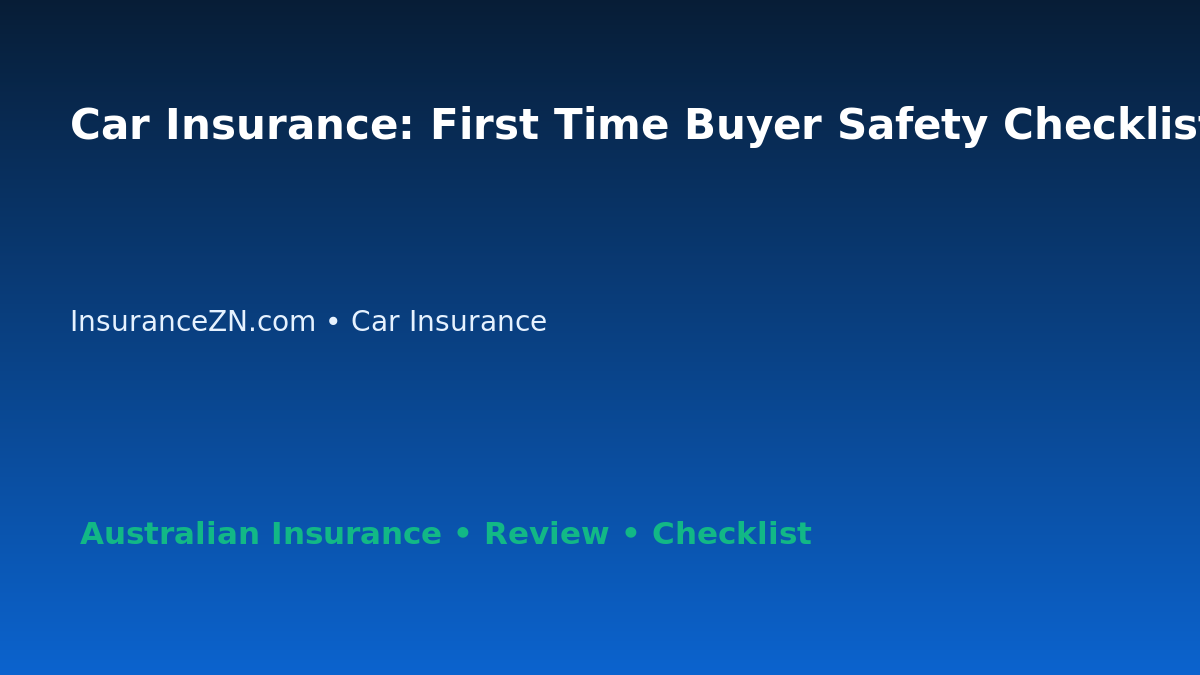 Car Insurance: First Time Buyer Safety Checklist for Australian Readers 2026 featured image